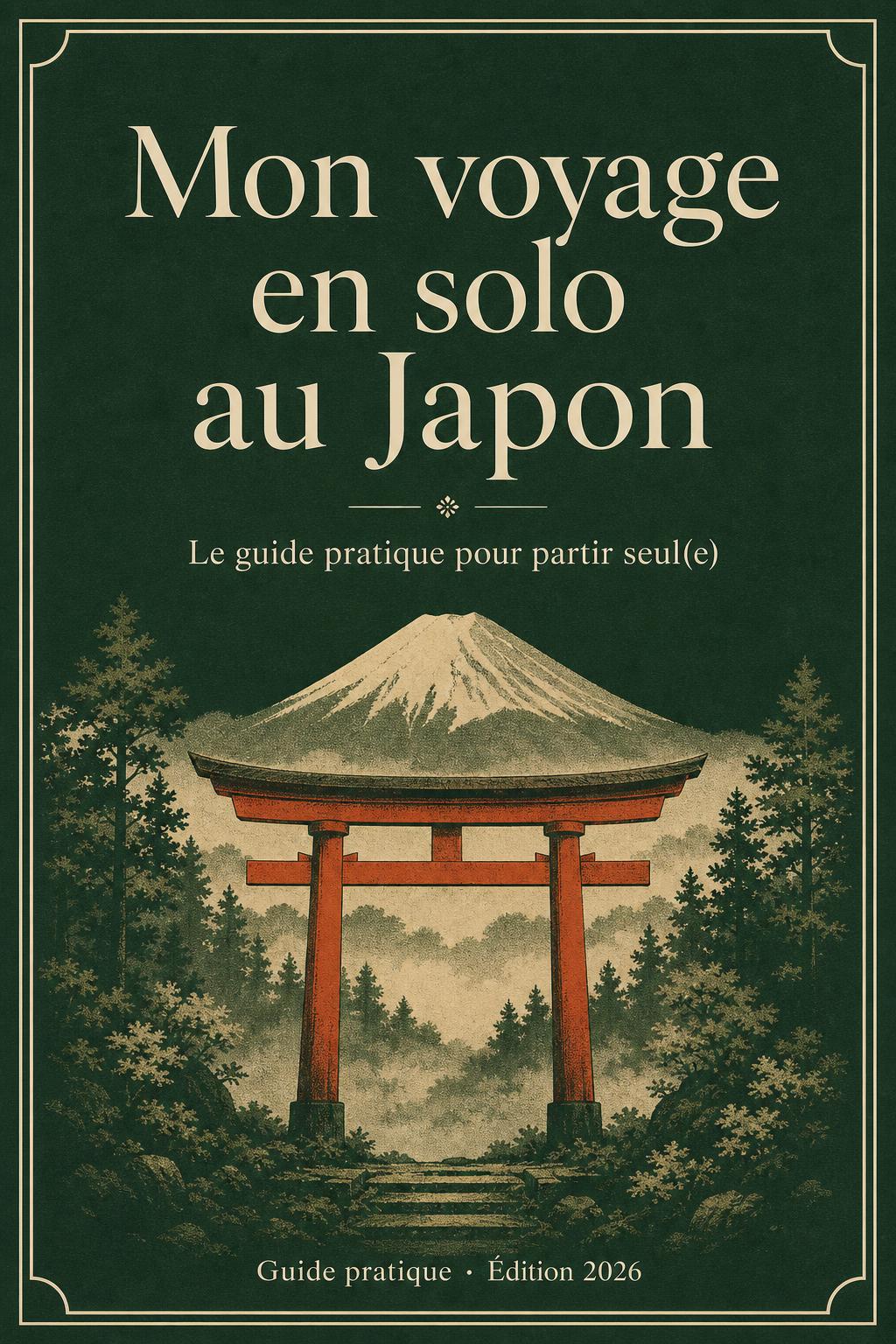 Couverture du guide : Mon voyage en solo au Japon, le guide pratique pour partir seul(e)